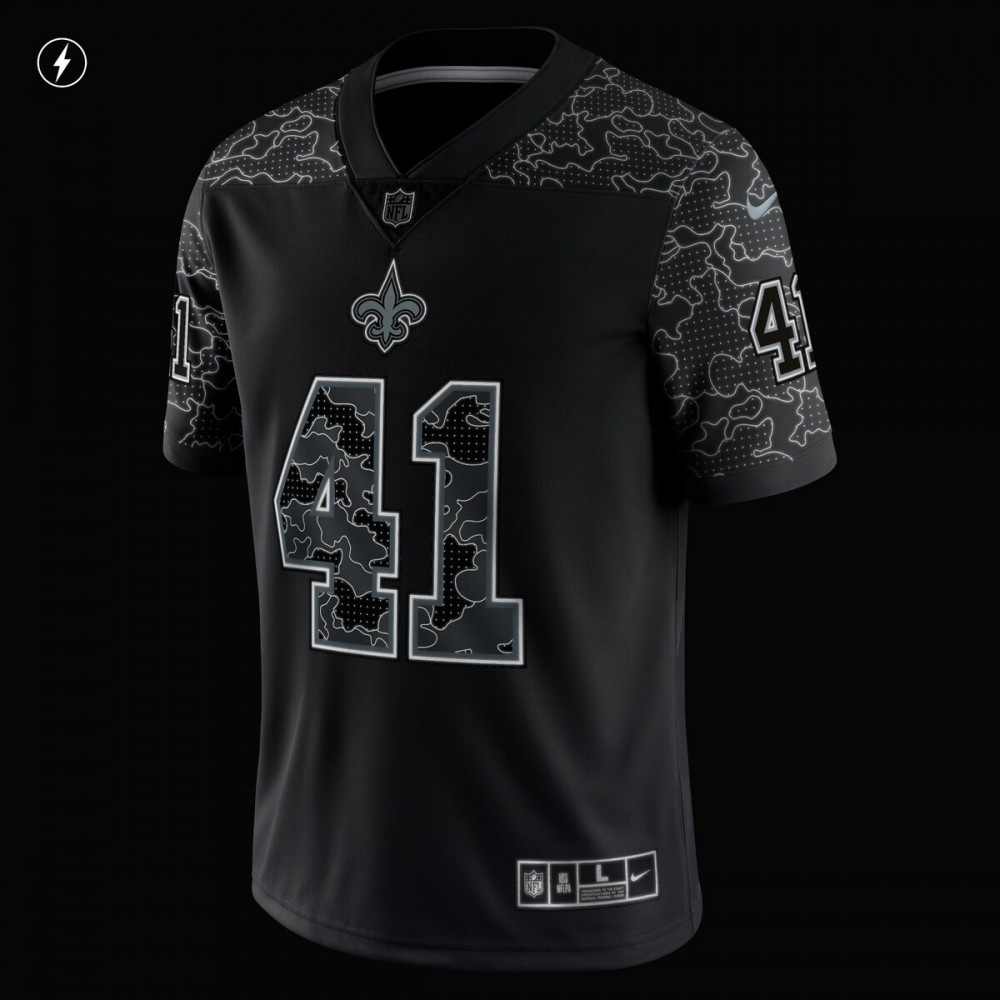 Alvin Kamara New Orleans Saints Nike RFLCTV Limited Jersey - Black-GridironStore